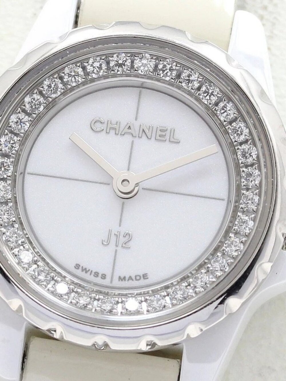 CHANEL J12 XS H4664 White Ceramic Diamond white Dial Quartz Ladies Watch_914003